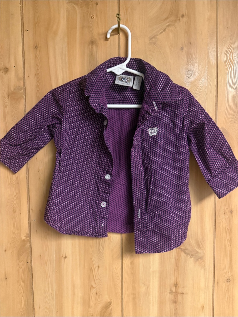 Cinch Purple Micro-Pattern Kids Button-Down Shirt